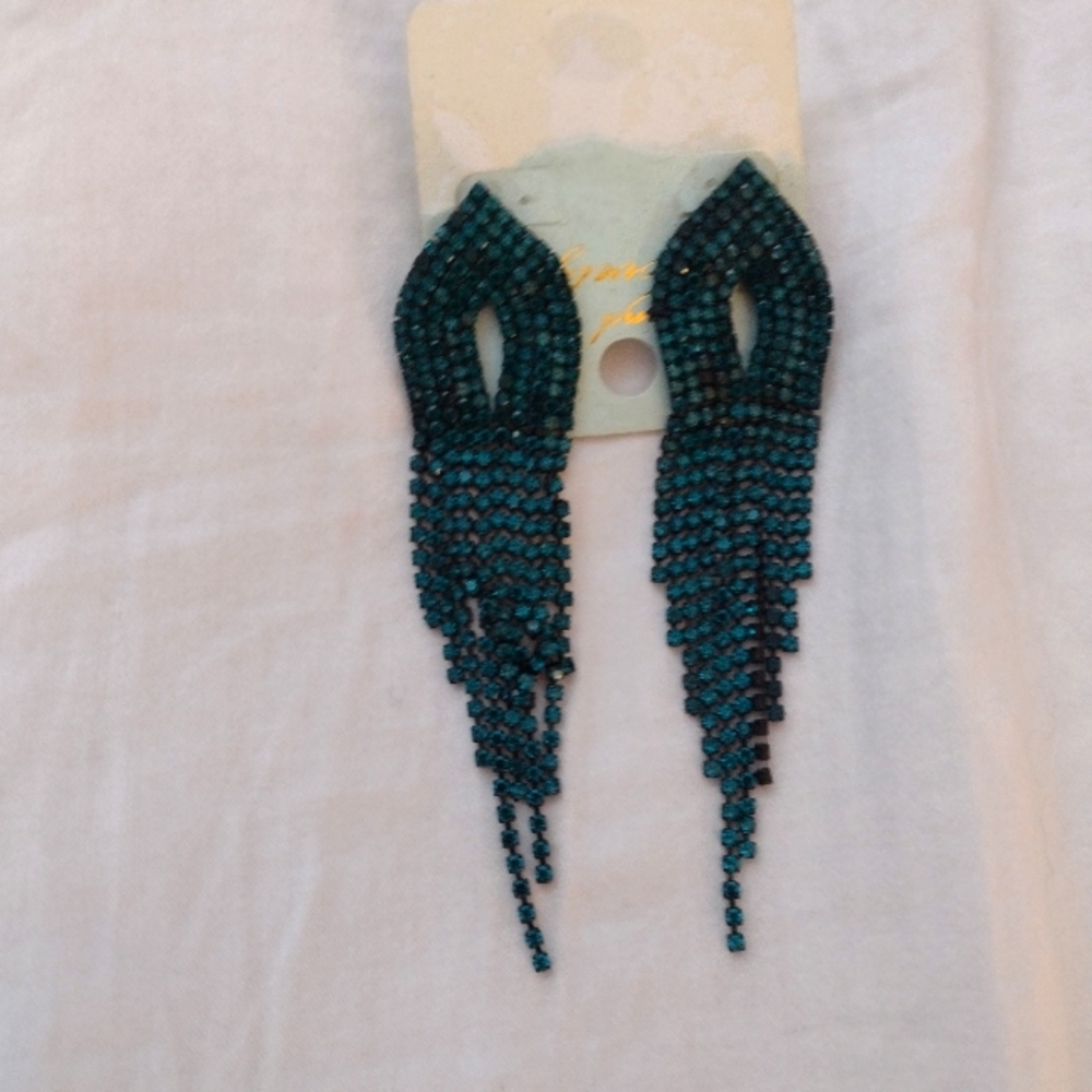Elegant Black Beaded Dangle Earrings